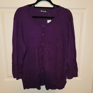 NY & Co Purple Cardigan